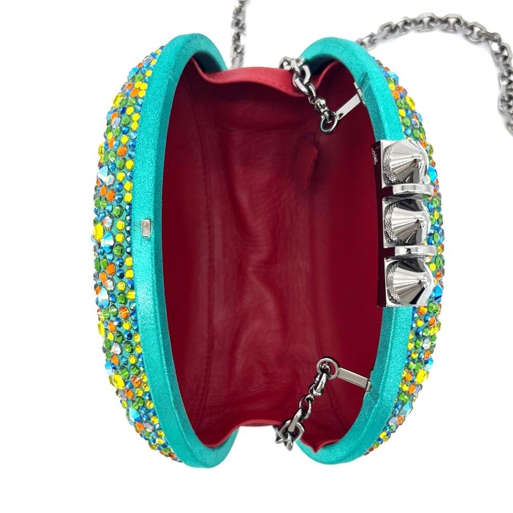 Christian Louboutin Mina Burma Strass Crystals Spotlight Clutch Minaudiere Bag - Picture 5 of 6